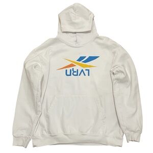 LVRN x Reebok Lookbook ‘18 White Graphic Hoodie Sweatshirt w/ Hood XL Rare